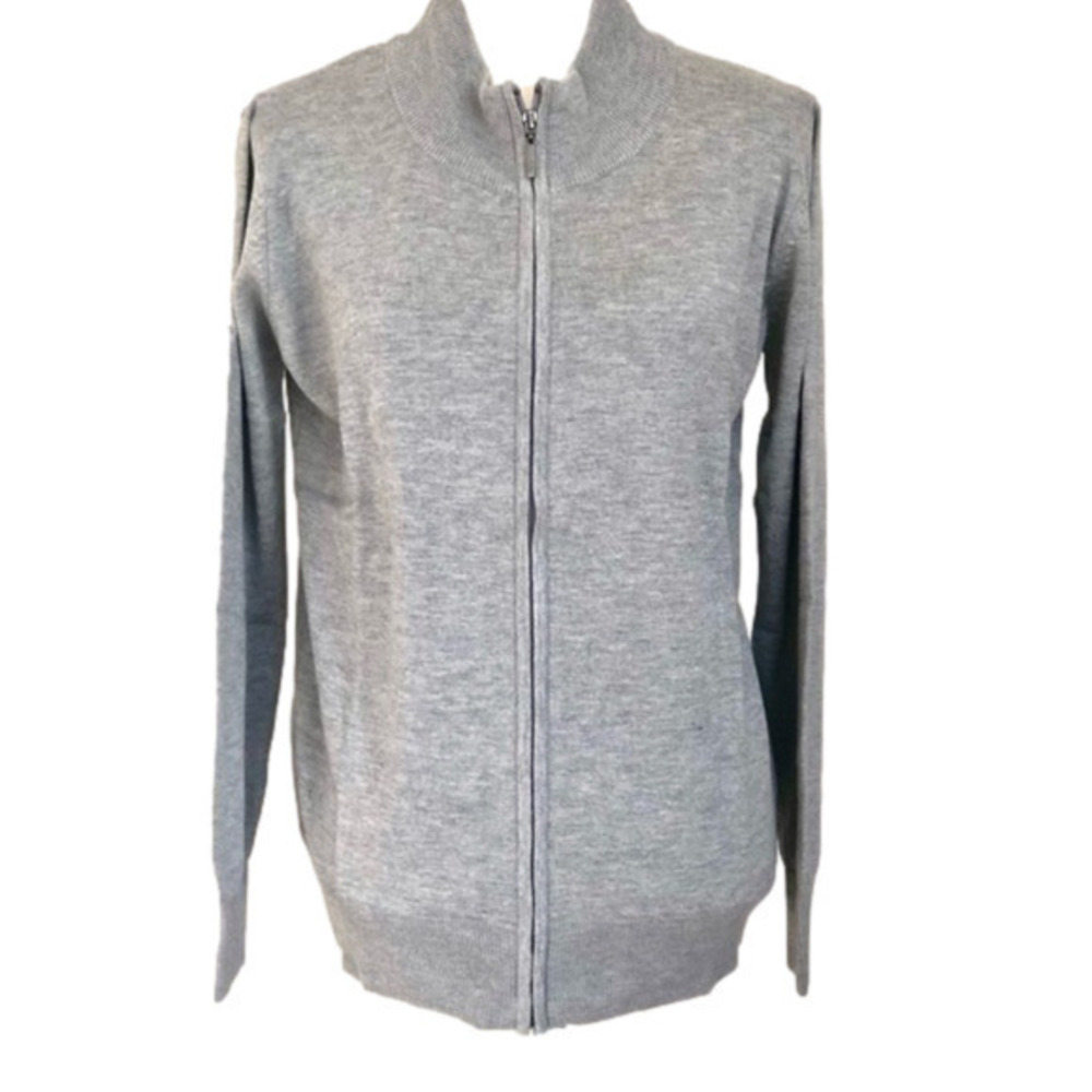 NWT Lady Vesi Rayon, Nylon, Wool And Cashmere Mix Full Zipper Sweatshirt Size L